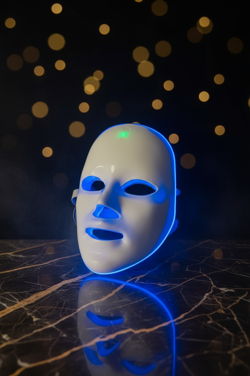 LED Mask Blue — Luxury Background