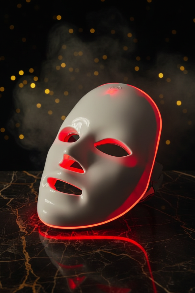 LED Mask Red — Luxury Background
